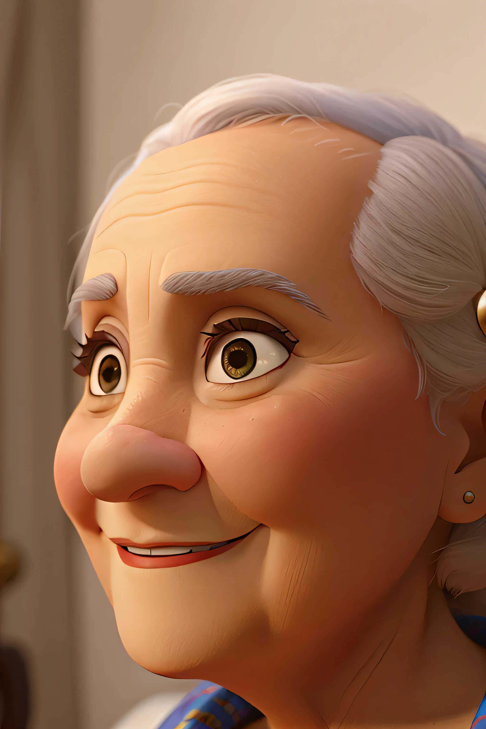 a grandma, olhos castanho escuro,estilo disney pixar,melhor qualidade,alta qualidade