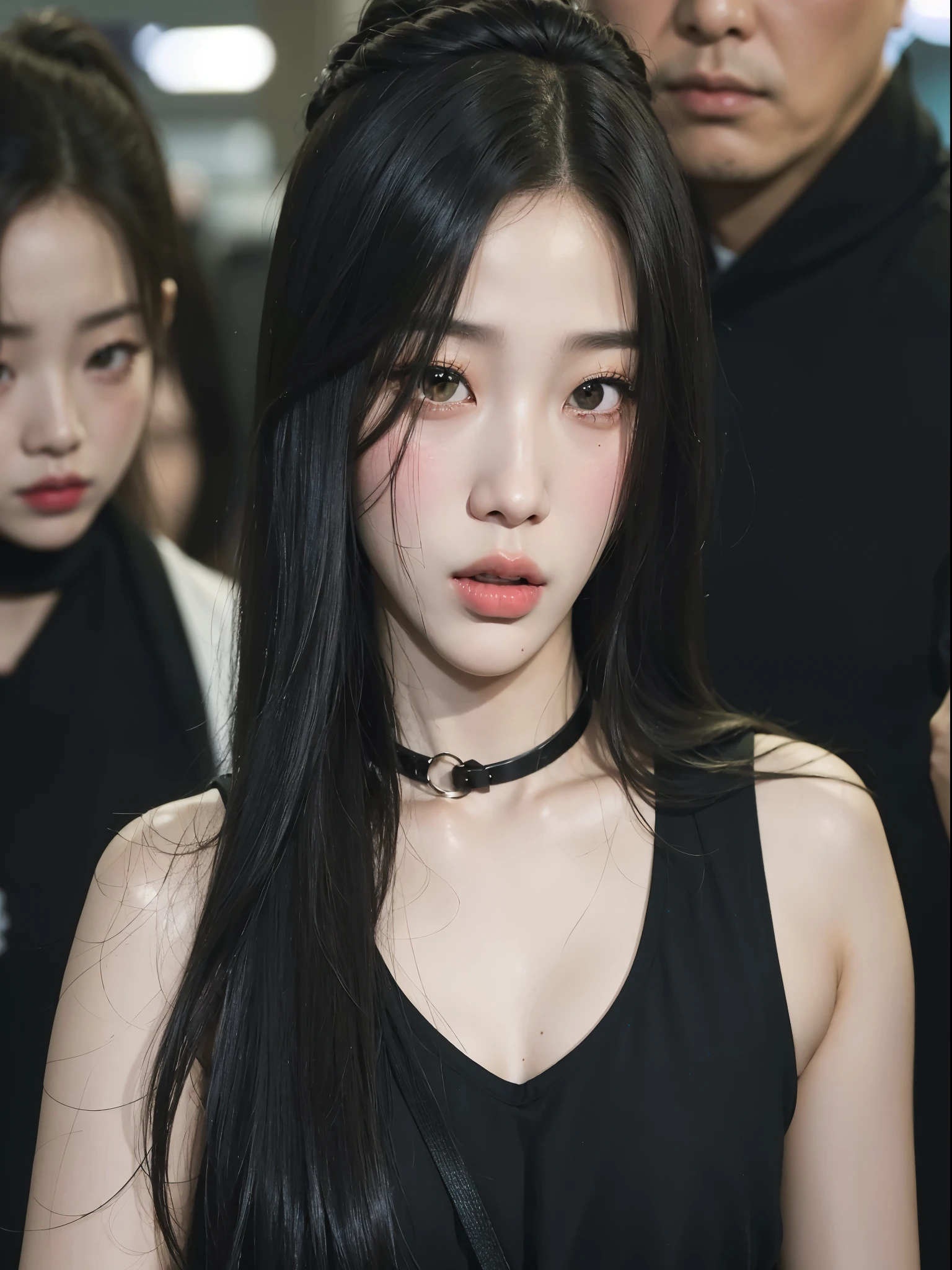 Araffe asian woman with long black hair and a choke, jennie blackpink, Bae Suzy, Jaeyeon Nam, jossi do blackpink, Mulher sul-coreana bonita, coreana, Jinyoung Canela, Heonhwa Choe, portrait of jossi do blackpink, Lee Ji-eun, Lee Ji - Eun, 韓国アイドル, Hwang SE - EM, Gongbi