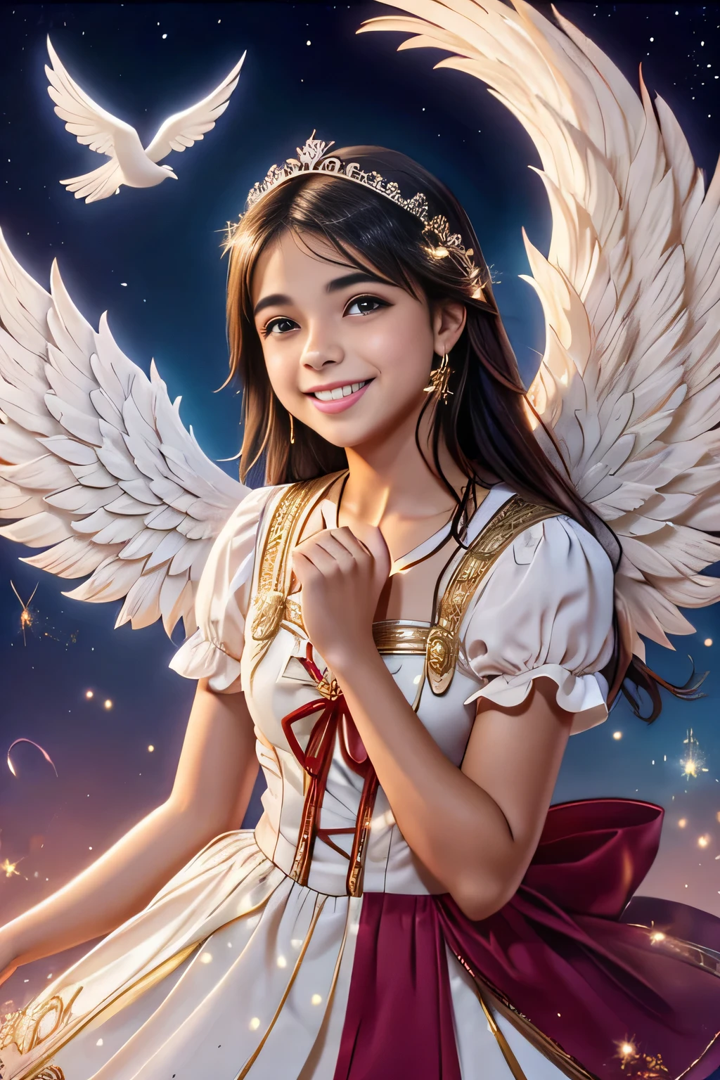 Blessings of the Angels、fundo brilhante、ternura、um sorriso、gentil、Anjo、virou、Roma、21 anos