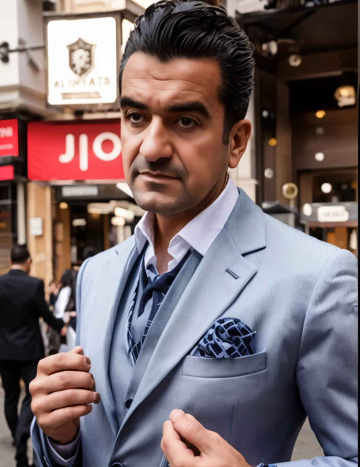 Hombre arafed con traje y corbata parado en una calle de la ciudad, Llevar traje de negocios, taken in the early 2020s, Llevar traje de moda, usar un traje de negocios, Llevar traje, con traje gris oscuro, en la calle, en la calle, con traje de lana, En traje estricto, usar un traje desgastado, en la calle de la ciudad