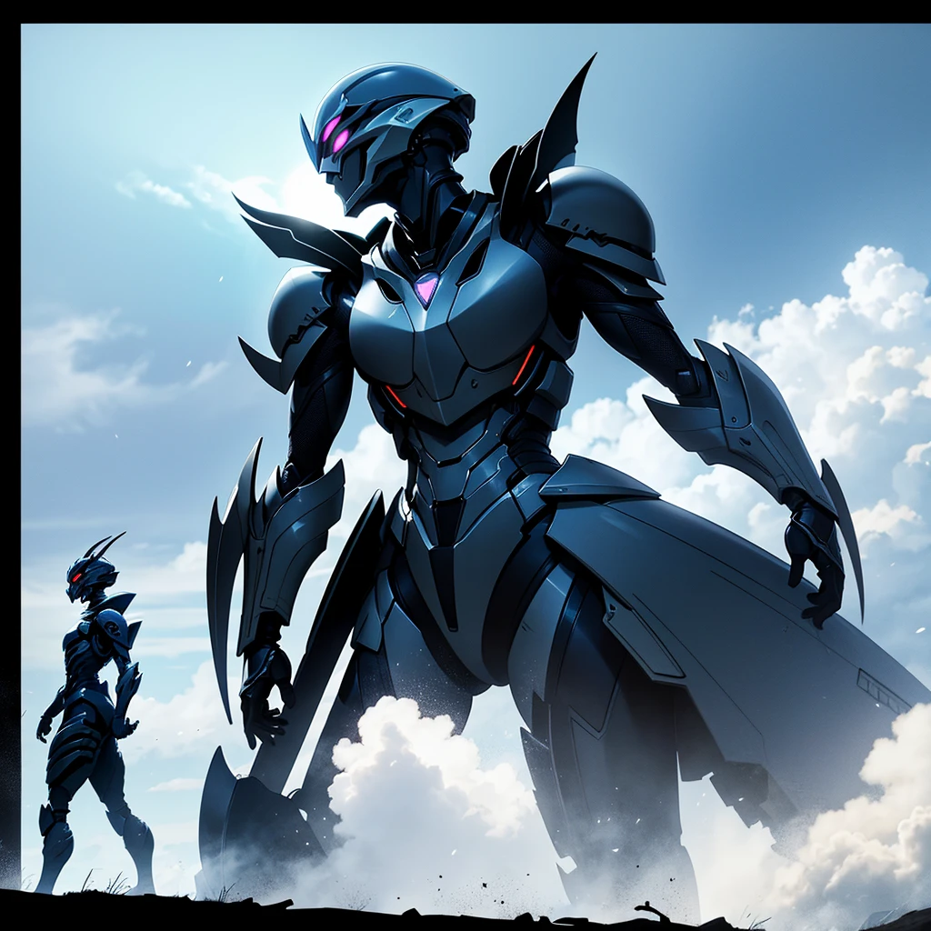 1 person、Strongly armored Guyver female Zoanoid、Beautiful Silhouette、Streamlined silhouette、