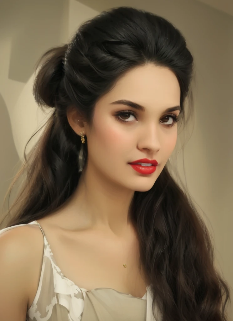 a close up of a woman with long hair and a red lipstick, very beautiful woman, very pretty face, gorgeous beautiful woman, gorgeous woman, beautiful model, very very beautiful woman, gorgeous and beautiful, very pretty model, most beautiful woman on earth, photo of a beautiful woman, very beautiful face, very beautiful young woman, very attractive and beautiful, very extremely beautiful