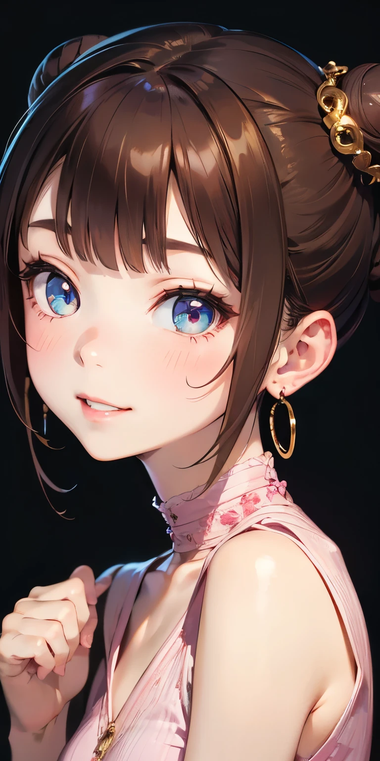 ((Masterpiece)), (Anime:1.3), ((best quality)), (RAW photo: 1.2), (High Definition:1.3), (Professional Photography:1.2), (drop shadow:1.5), (closeup face), Textured skin, cinematic lighting, (12 years old), 1girl, (Cute teenage beautiful Girl),BREAK, ((best quality)), ((glossy lips)), beautiful brown eyes, (Beautiful amethyst eyes:1.5), Cat ears, Pale brown hair, unruly hair, medium hair, (long bang), (innocent smile), Open mouth wide, BREAK, ((dirty and very torn white camisole)), Slender body, small breasts, sweaty, Beautiful small breasts, (kawaii posing:1.4), Slum townscape,