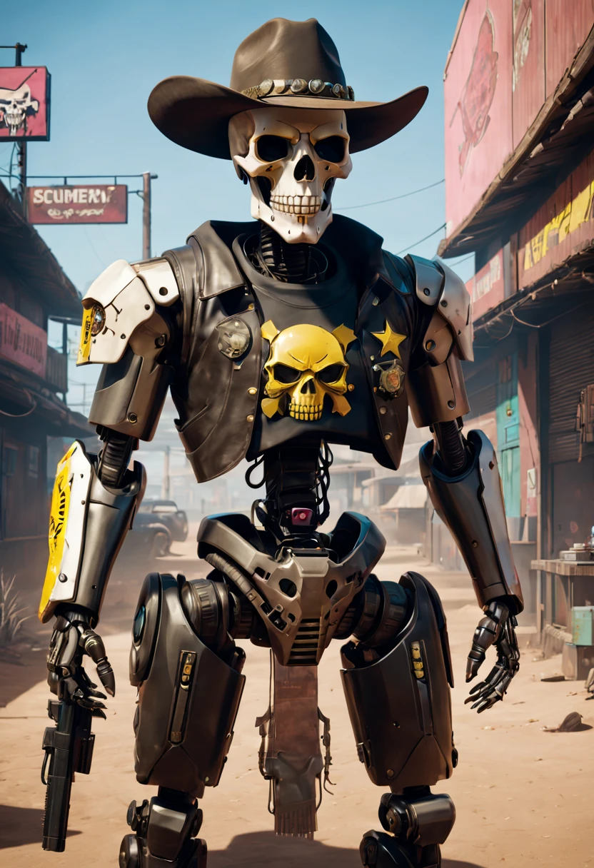 Skull Robot cowboy Sheriff Cyberpunk 2077