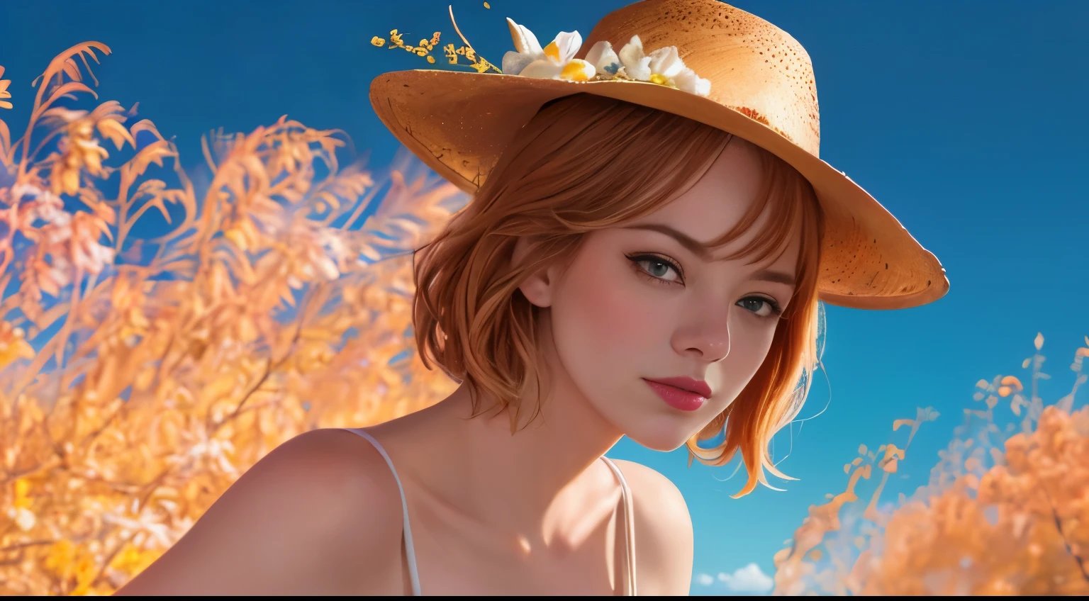 1 girl "Emma Stone com vestido vinholongo", （Jogo King Card:1.5, simetria rotacional),Stephen Gammell,(cowboy shot), Minimalist compositions, requintada armadura de cristal，Fio Eletroluminescente, faiscas magicas, enchanted magical fantasy. Peach Blossom Land, heaven, Jogo CG, Hand Painted Style, 8k, Ultra HD, arte digital conceitual, Azure azul e cinza,(Very detailed, Reasonable design, linhas claras, alta nitidez, melhor qualidade, master part, 4k ).