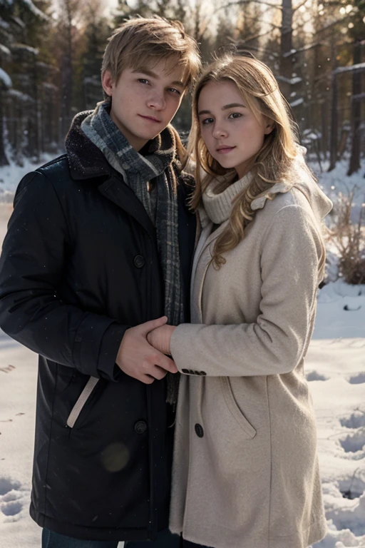 ultra realistic blonde incest sex young looking couple winter  