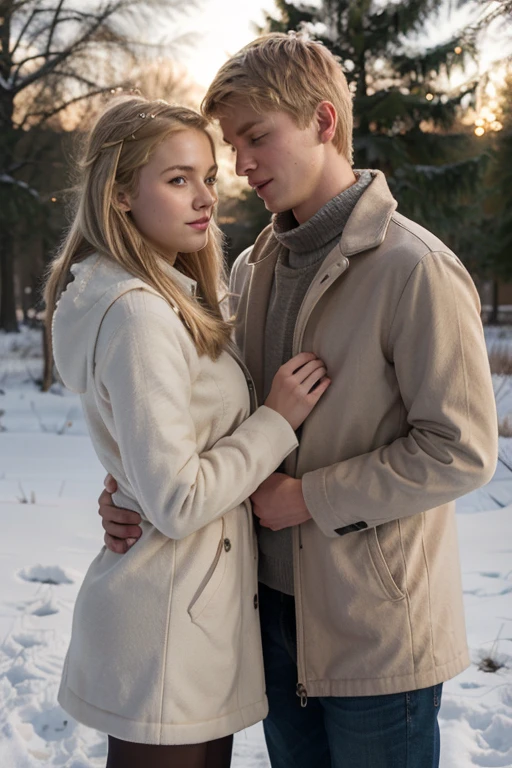 ultra realistic blonde incest sex young looking couple winter  