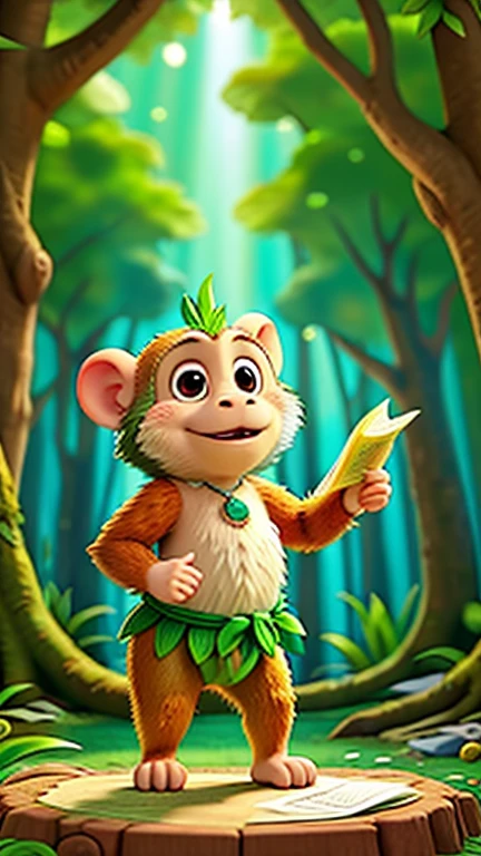 Era uma vez na Floresta Encantada, onde animais curiosos viviam em harmonia. Um dia, a monkey named Zé Ágil discovered an ancient parchment that spoke about a magical art called capoeira.