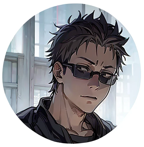 1 boy, solo, (15 years old), looking at viewer, (jujutsu kaisen), screencap style, glasses, ((jujutsu kaisen art style)), ((brown hair))