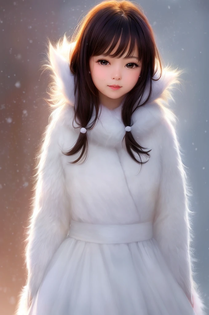 (Raw photo:1.2), (Photorealistic:1.4), (Best Quality:1.4), (超A high resolution:1.2), (Highly detailed:1.3), (nffsw:1.2), (Cinematic lighting:1.3), (eye detailed), (Yuki:1.2). ), Cute Little Fox, Standing, (3/4 portrait: 1.2), (Furry tail: 1.2), (Soft fur: 1.2), (Moe: 1.2), (gaze at the audience), (Innocent expression), (Soft light), (dreamy), (dream: 1.3), (Ethereal: 1.3), (Magic: 1.2), (Snowflake: 1.2), (Winter wonderland: 1.3), (capricious: 1.2), (Fun: 1.2), Bust, Solo