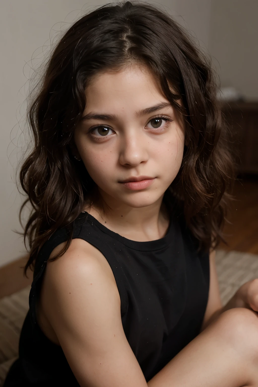 A Mha kid who has brown skin and curly hair a cute eyes