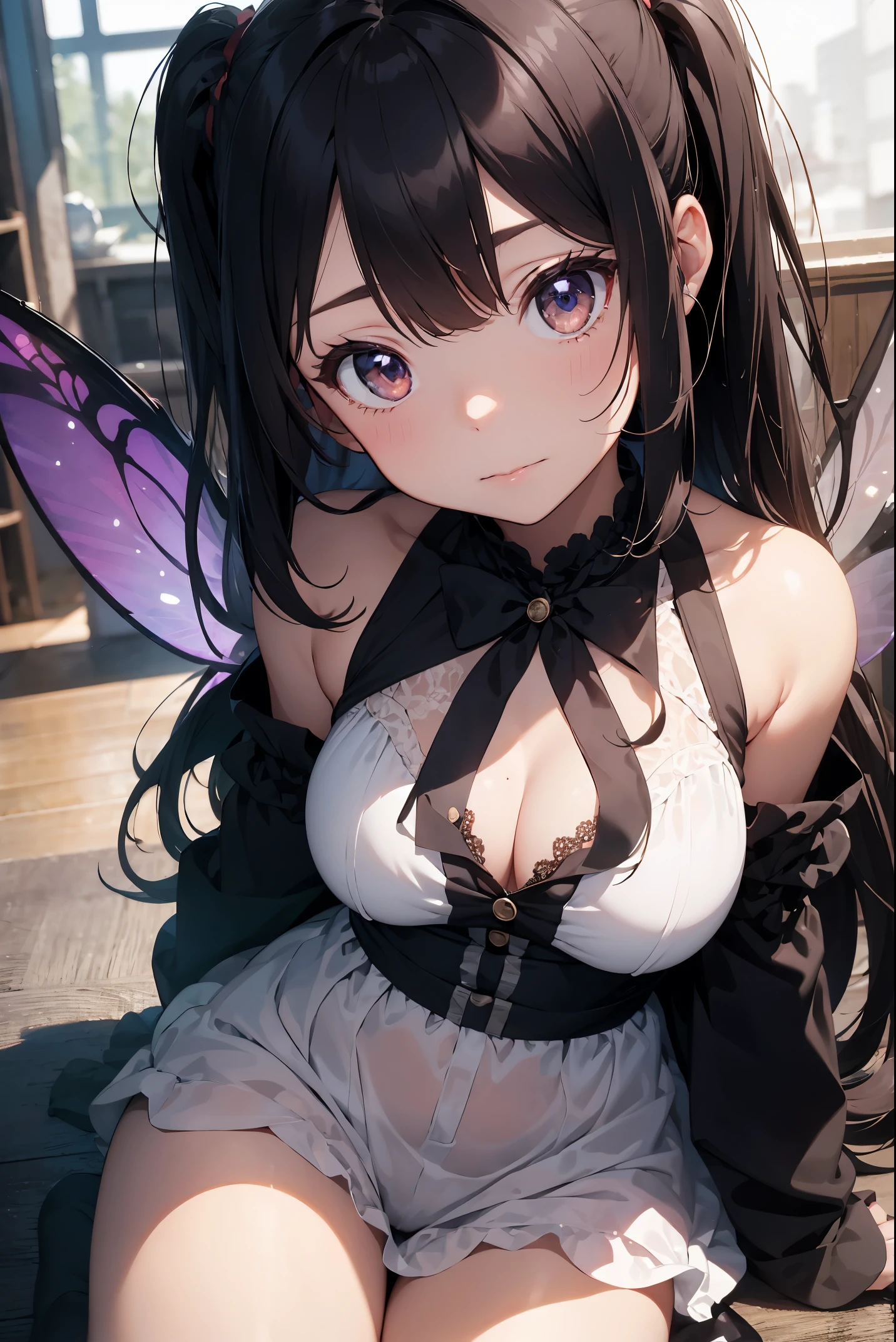 Absurd, Absolute Resolution, Incredibly Absurd, Superb Quality, Super Detail, Official Art, unity 8k wallpaper
BREAK.
Portrait of a beautiful fairy girl
BREAK
Girl, solo, fairy, blonde hair, silky, vertically large eyes, realistic, intricately detailed eyes, transparent fantastic wings
BREAK
Fairy dress, silk, lace, frills,
BREAK
Breasts, hands in front, leaning forward, shy, maiden
BREAK
Mirrored world, reflections, diffused reflections, particles, group of fluorescent particles, crystal particles, fantastic, overwhelming and detailed masterpiece background
BREAK
pale watercolor, 2:3 contrast size