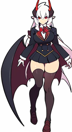 Tall girl, mommy, round glasses, witch hat, bat wings, devil wings, succubus wings, college outfit, redhead, short hair, red hair, crimson hair, blue eyes, green eyes, curvy, social clothes, professional looking, big breasts, school uniform, sexy pose