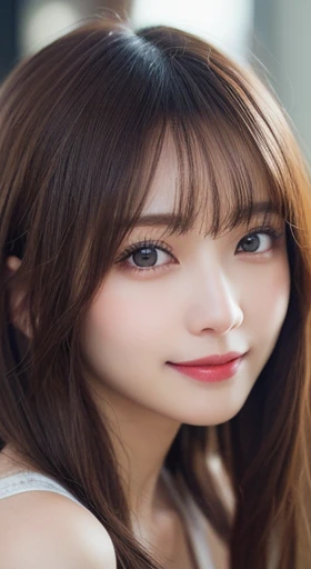 masutepiece, Best Quality, Illustration, Ultra-detailed, finely detail, hight resolution, 8K Wallpaper, Perfect dynamic composition, Beautiful detailed eyes, Luxury Brand Women's Fashion,Medium Hair,Small breasts natural color lip, Bold sexy poses,Smile,Harajuku、20 years girl、Cute、Sexy shot looking at camera