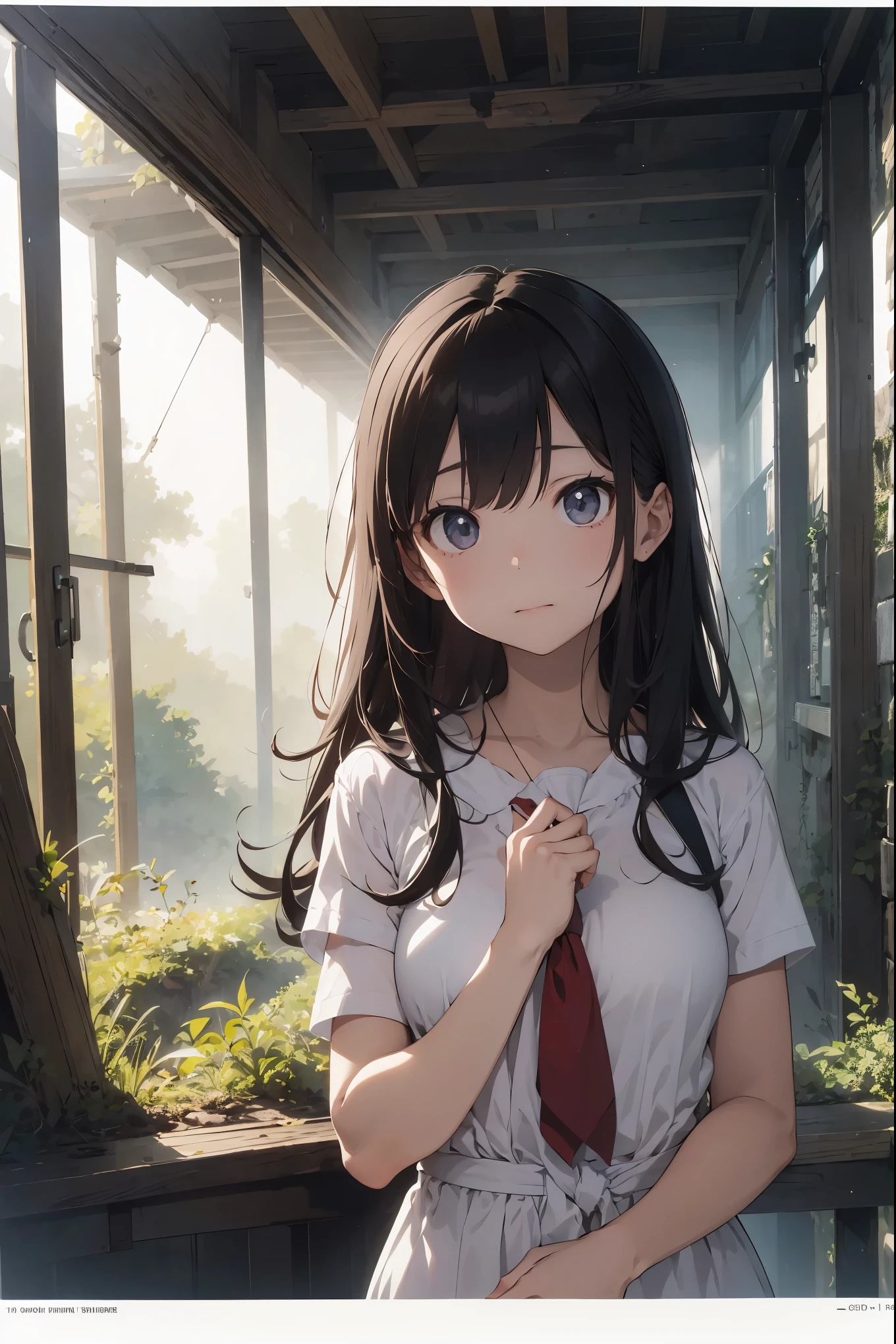 masterwork、Absolute resolution、Super high quality、Superbly crafted backgrounds with great detail and depth、１６ｋwall-paper、Haisole、Background painting、ln the forest、fairy forest、Fantastical、absurderes、圧倒的なabsurderes、destruction、particles floating、foggy、natural soft light