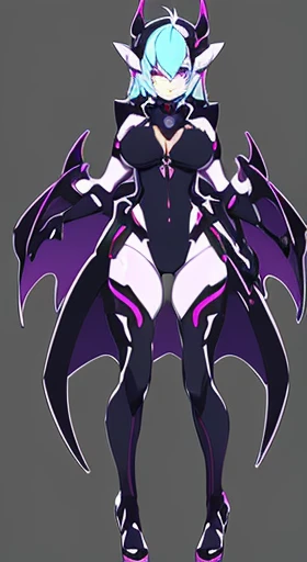 (((Best Quality))) , ((full body)), reference sheet, solo, (white background), demonic girl, horn,
