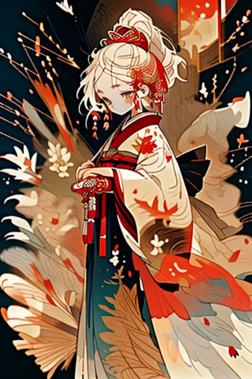 woman in kimono, a beautiful artwork illustration, japanese art style, palatial palace ， a girl in hanfu, artwork in the style of guweiz, beautiful digital illustrations, Exquisite digital illustration, Trending on CGSTATION, digital art on pixiv, japanese painting, japanese illustration, beautiful digital works of art, Beautiful illustration, traditional romance for girls