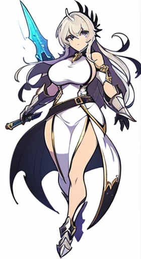 ((Ultra Detailed)), ((Bright Eyes)), (Detailed Eyes), 8k,1 Girl, Solo, White Hair, Red Eyes, Breasts, Weapon, Navel, Sword, Hold, Long Hair, Blue Clothes, Double Hold, Tentacle, Abdomen, Looking at the Audience, Holding a Weapon, Lamia, Beautiful Anime Girl, Art Wallpaper 8k, Extremely Detailed Art Germ, Hat, Tentacle, Blush, Tentacle