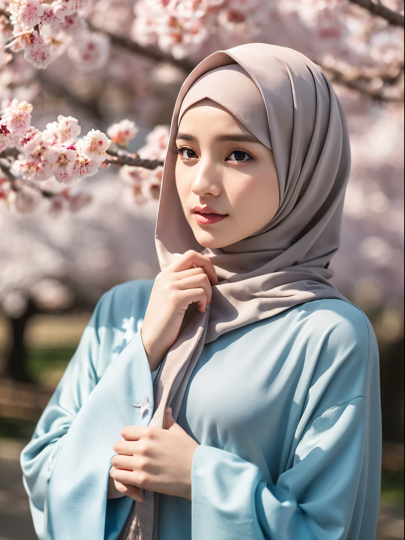 hijab, cherry blossom