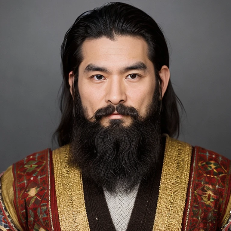 height and physique: According to historical accounts, Genghis Khan、It is said that he had a relatively medium to slightly tall physique.。his height is 5 feet 7 inches(about 170cm)6 feet from(about 183cm)It is said that。
Hair and eyes: Genghis Khan was a Mongolian、He is said to have had black hair and dark brown or brown eyes.。It is generally believed that Mongolians had distinctive external features.。
beard and face: he has a beard(beard)save up、His thick beard was distinctive.。his face is stern and dignified、It is said that it gave a powerful impression.。
garments: Genghis Khan sometimes、伝統的なモンゴルのgarmentsを身にまとっていたとされています。