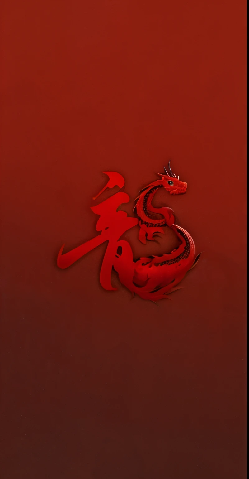 Background Chinese red with Chinese dragon pattern added
