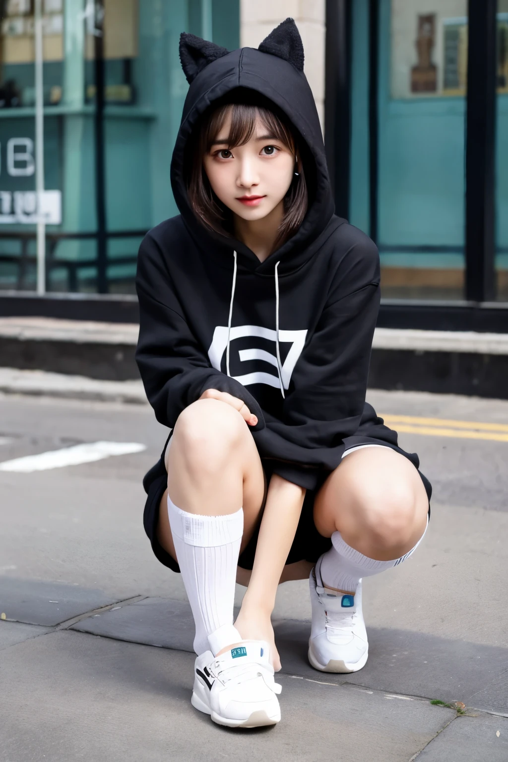 knee socks hoodie