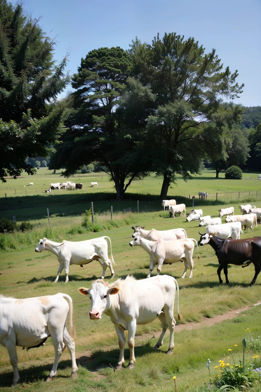 ((Best quality at best)), ((tmasterpiece)),A herd of cows in a pasture