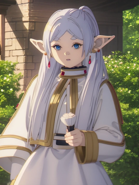 Elf girl with cute and seductive face, long and pointed ears, Bright and vivid eyes, Soft and delicate skin, rosy cheeks. She has a graceful and slender figure, dressed in a flowing, Graceful gown made of shimmering moonlit satin. Her hair is、It cascades down in a cascade of glittering silver, It is decorated with delicate flowers and twinkling stars. She exudes an air of mystery and magic, It exudes pure innocence and charm. The scene is set in a magical forest, Where sunlight passes through a dense canopy, It emits a warm and gentle glow. The forest is full of bright colors and lush vegetation, Colorful flowers bloom profusely. Butterflies fly gracefully in the sky, Eta、Birds are trees々Sing a sweet melody at the top. The artwork is、It is created using a combination of watercolor and digital painting techniques, Offers dreamy and whimsical quality. The color is soft and pastel, Subtle iridescent luster. and the lighting is soft and diffused, creating a warm and inviting ambience. Image quality is the highest caliber, Ultra-fine details and rich textures. It captures the subtle nuances of the girl's features, From the sparkle in her eyes to the softness of her lips. The artwork is incredibly realistic, Capture the essence of the scene with each stroke of the brush. The overall style of the artwork is as follows、It's a blend of fantasy and realism, With a touch of innocence and wonder. The colors are vivid yet harmonious, Evoke a sense of magic and enchantment. Lighting adds depth and dimension to the image, Create engaging and immersive experiences. In summary, Stable diffusion prompts to generate high-quality images of cute elf girls: Elf girl with cute and seductive face, long and pointed ears, Bright and vivid eyes, Soft and delicate skin, rosy cheeks, flowing, Graceful gown made of shimmering moonlit satin, Cascade of sparkling silver hair, Decorated with delicate flowers and twinkling stars, At Magic Fore,Clear blue sky,