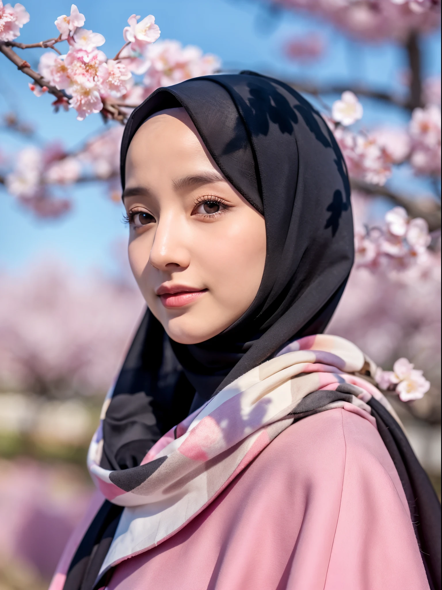 hijab, cherry blossom