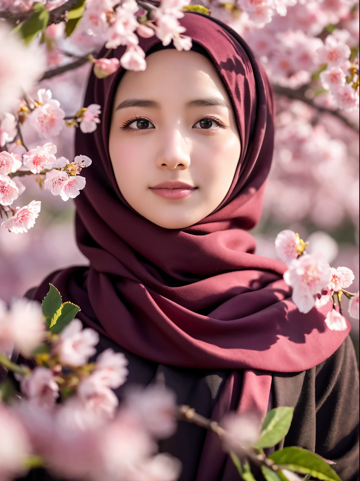 hijab, cherry blossom