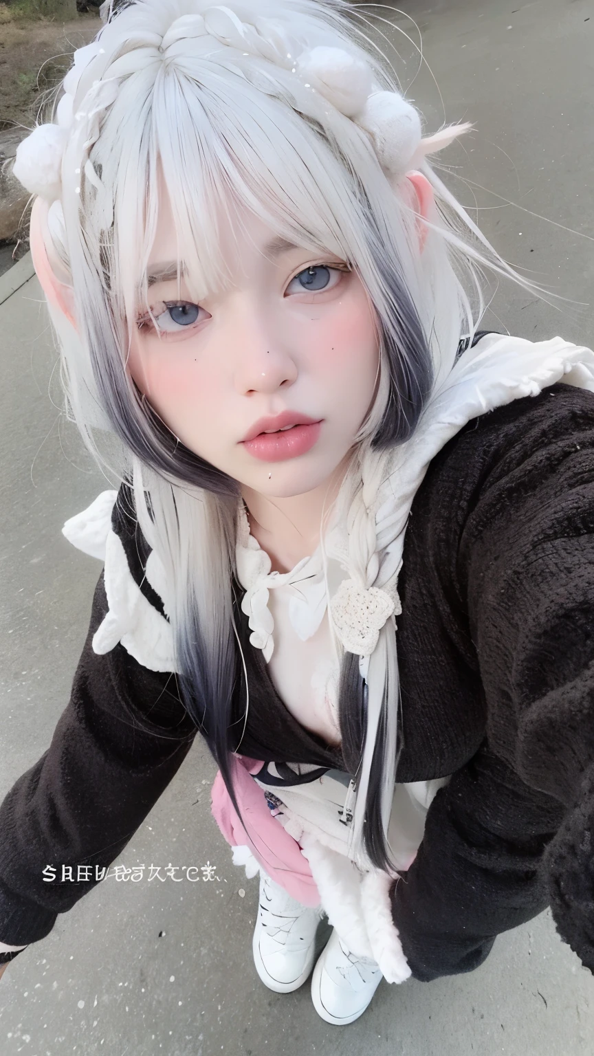 Blonde girl with pink eyes and white hair with a teddy bear, Branch Range, branco hime corte penteado, cabelo whitebangs cabelo, longos cabelos brancos e franja, menina com cabelo branco, cabelos brancos rosto bonito, cabelos brancos da nuvem, kawaii retrato realista, Cor do cabelo branco, pale young ghost girl, cabelos lisos brancos, com cabelos longos brancos, cabelos brancos e fringy