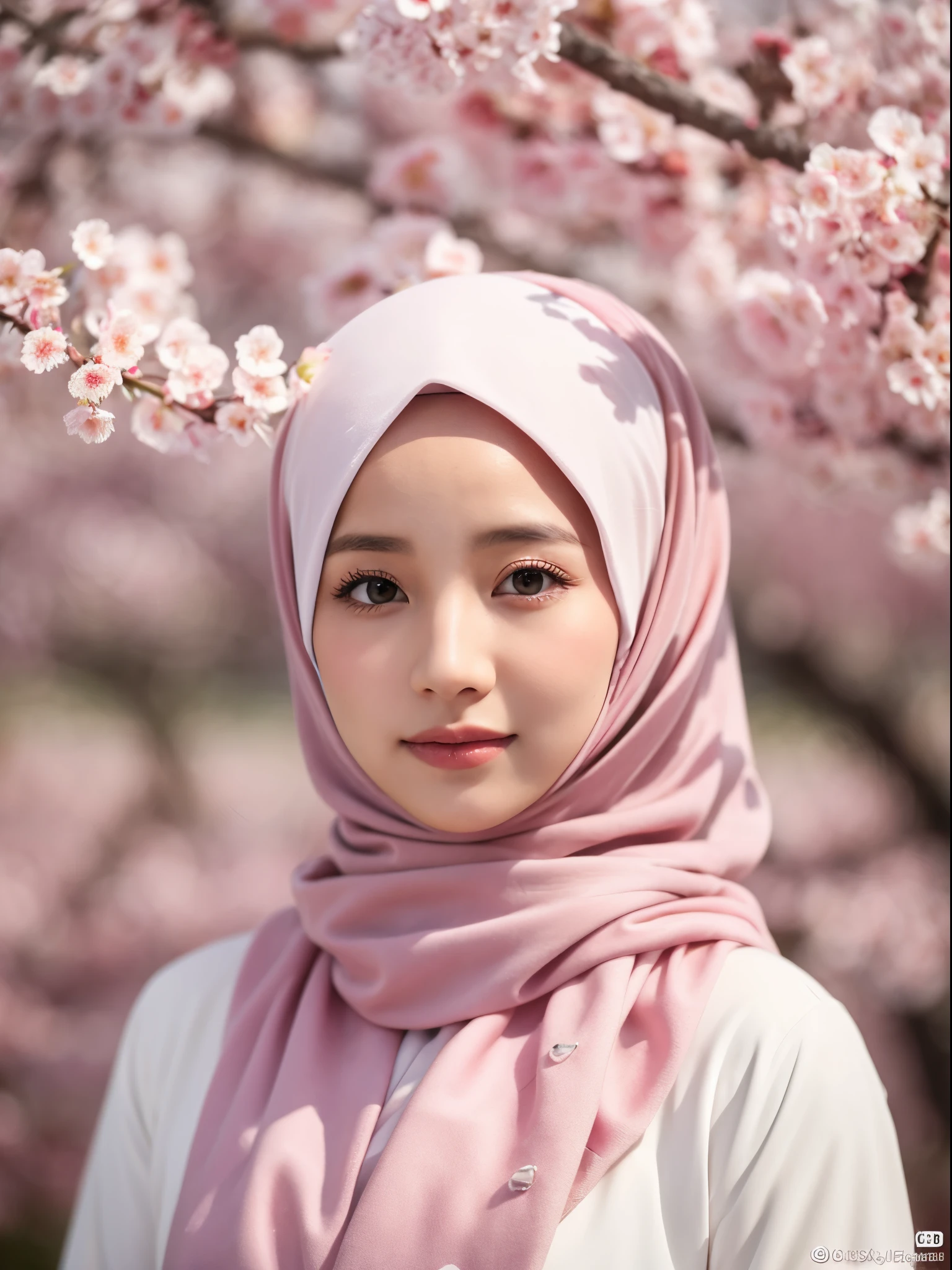 hijab, cherry blossom