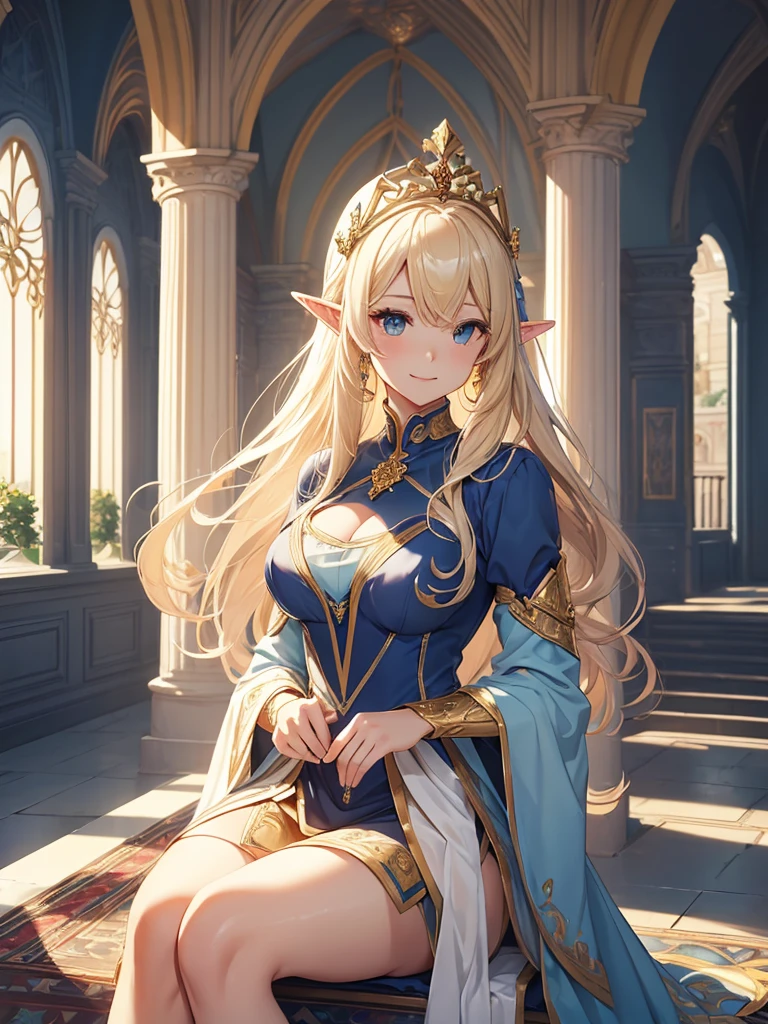 top-quality、Top image quality、But Tarpeace、Two super beautiful elf beauties((24 year old、Best Bust、big bast、Bust 90,beautiful blue long ironed hair、a blond、globe、Sexy means、、A slender、a closeup、Esbian、beautiful tiara、hiquality、Beautiful Art、background spectacular scenery、Superb Piece、visualart、depth of fields、blue-sky、Elven ears、、light magic、Space Knight、harp melody🎵、Happy smile、Gentle light、、Beautiful legs that are gentle on the skin、、、Number of fingers to achieve precise finger movements、ticker beautiful decoration、elegent、Mystical field under the flower garden、Marble pillars, beautiful dressy、byzantine art、marble dome、art noveau、、A sexy is 1.3,巨大なglobe、ルネサンスpainterly、ラファエロのpainterly、the golden ratio、Renaissance architecture、beautiful dress、low angles、a closeup芸術、Fine art、painterly、Inside the museum