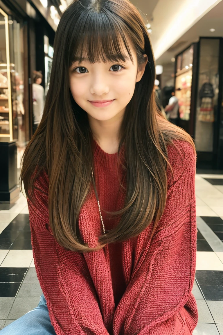Beautiful girl wearing mall knit、ars、japanes、