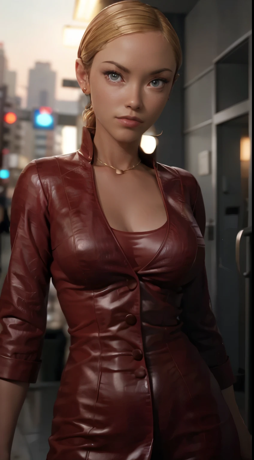 photo of Kristanna Loken, RAW, beautiful woman, ((portrait)), ((detailed face:1.2)), ((detailed facial feature, detailed skin, clear skin), (perfect proportioned body), (wearing a colorful dress) (high detailed city environment, apartment balcony), (realistic photo, best quality, detailed), (8k wallpaper), (cinematic lighting, dramatic lighting) (sharp focus, intricate)