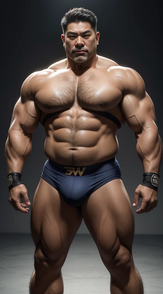 Middle age,the only person,male people,Muscle wrestler,Muscular,Stout wrestler,Asian people,Uncles,60岁的Middle age,Short hair details,Short hair details细节,Wrestling Bootle Mannequin,Panorama characters,WWE ring,WWE American professional wrestling,spotlight lights,cellshading,imagining,briefly,age 55,Middle age,tattoo fingerless gloves,Wheat-colored skin,oilly skin,Dark skin,Show off your chest muscles,Sumo wrestler,body builder,Wide sideburns,Pronounced abs,ssmile,White hair,(Full body like:3),Hands are very thin,solid color backdrop,with a pure white background