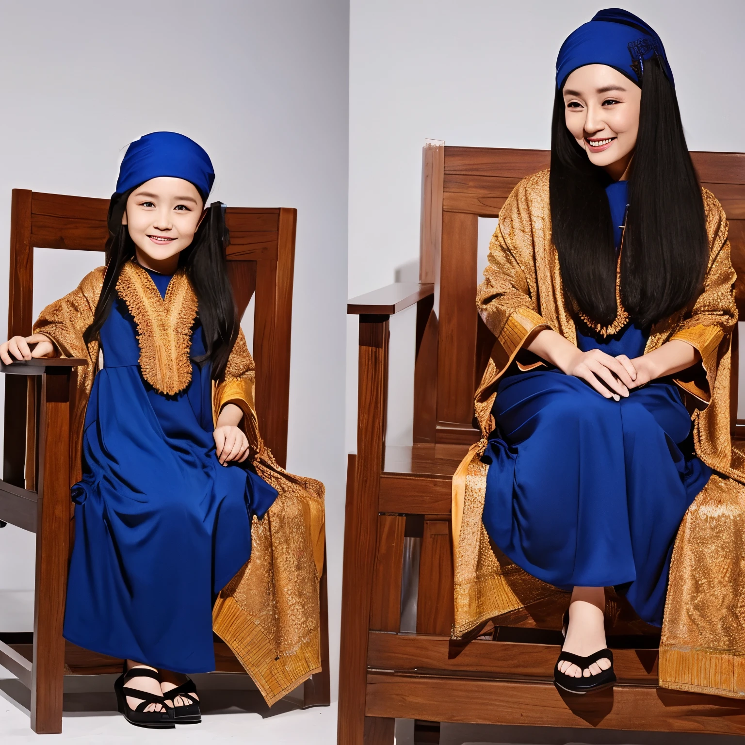 "seorang laki-laki umur 25 tahun berambut pendek warna hitam. memakai jas berwarna biru gelap dan bercelana panjang memakai sepatu, memeluk seorang wanita umur 25 tahun, memakai gaun pengantin dan hijab warna biru gelap. ada kursi sultan. latar belakang photo studio. dinding warna putih. hasil foto asli, detail rumit, HD, hasil photogapher profesional.
ada hiasan cermin di samping."