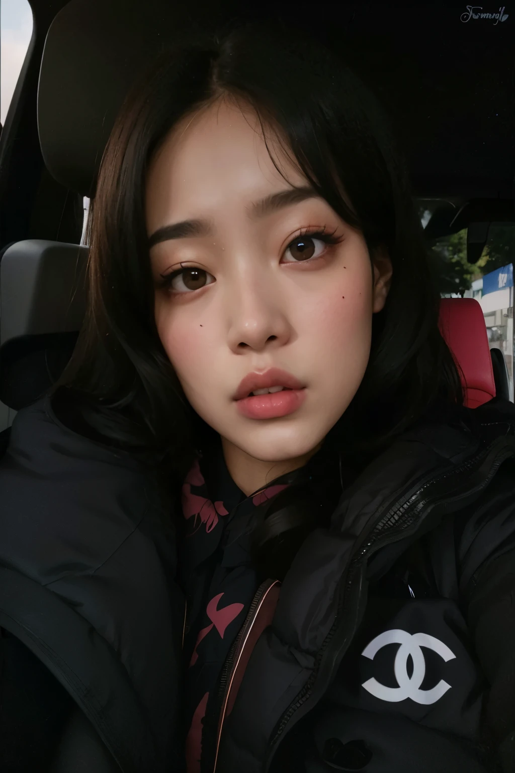 Mujer arafed en un coche con chaqueta negra y corbata roja., Blackpink Jennie, Jinyoung Shin, Heonhwa Choe, Foto de perfil de la foto de cabeza, ulzzang, Jimin\labios regordetes, Jossi de Blackpink, Sun Yunjoo, Chica coreana, portrait of Jossi de Blackpink, Parque Roseanne de Blackpink, Jimin\swollen right eyelid