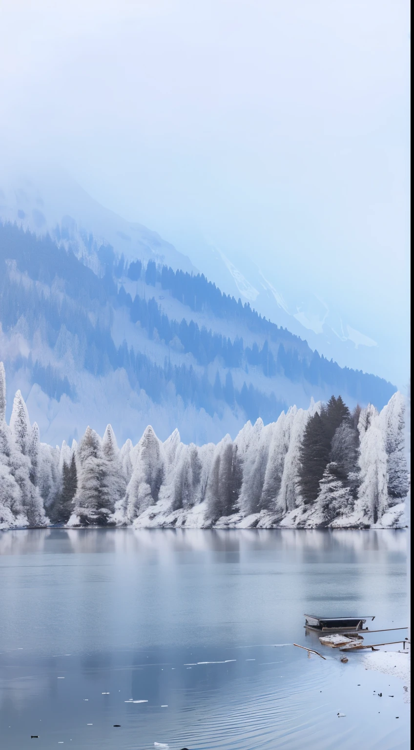 Winters lake setting, Cold but beautiful, Winters, glacial lake environment, Winters setting, Frozen lake, snow lake environment, Cold mist, Winters mist around her, Icy landscape, author:Armin Baumgarten, Wintersy scene, january, 十january, author:Rainer Horsch, log cabin beneath the alps