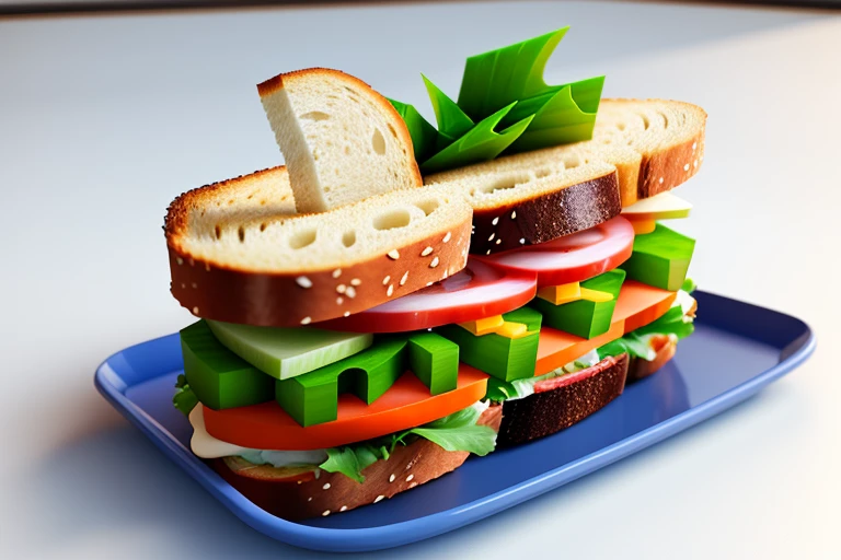 Sandwich,3d picture,poly style