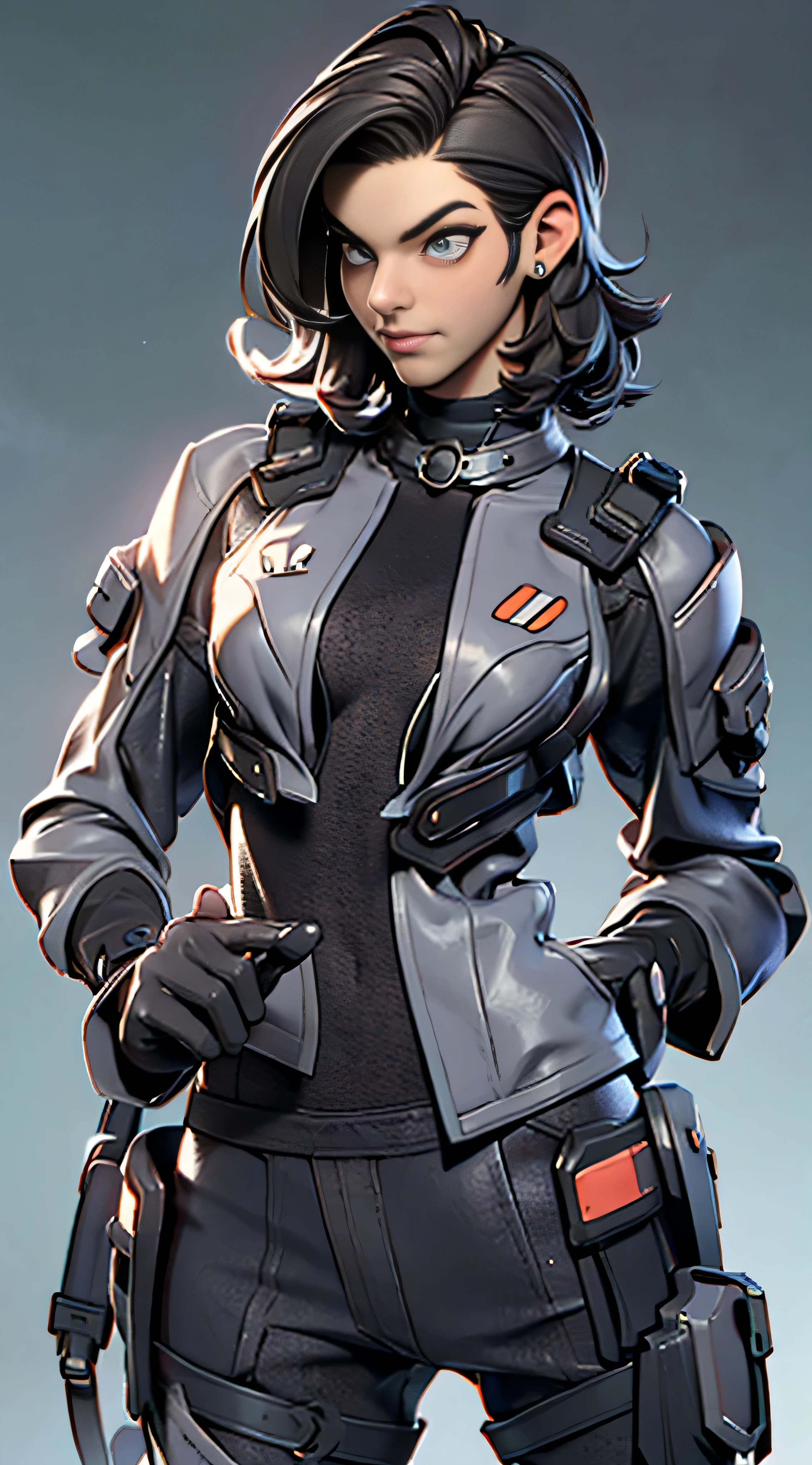 11:23(((Best quality: 1.4))),(Unbeatable masterpiece), (hyper HD),(Hyper-realistic 8k CG)、(dark colored hair,Short hair details)(Shoulders and arms equipped with technical equipment))), (((1 uncle,sbeard))),The 45-year-old American soldier has a perfect figure,,delicated face,heavy muscular figure:1.2,Solid royal gray jacket with details, (Pictures from head to thighs), Complex equipment, Dark purple coat,long trousers,The clothes inside are dark,Clothes with metal technical parts,Tech Armor )