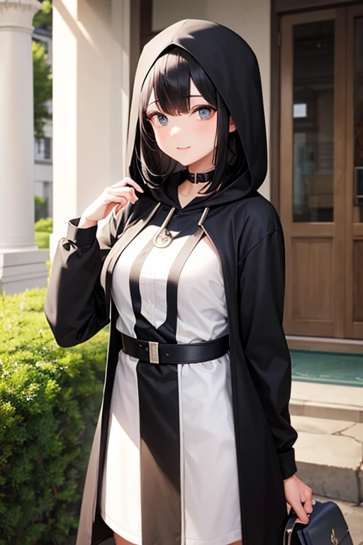 Black Hooded, Woman, Black hair