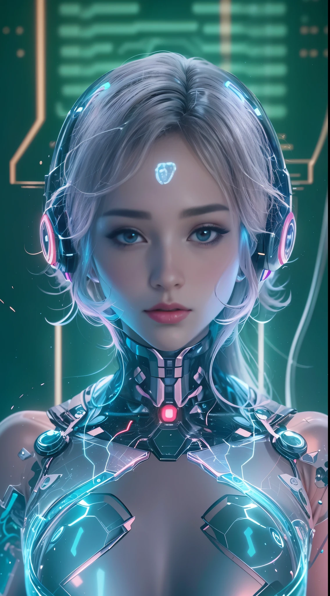 Translucent ethereal AI artificial intelligence girl,Futuristic girl, (extremely detaild的 CG unified 8k wallpapers), The beauty of abstract style,,hyper realisitc, 8K, super detailing, Best quality at best, Anatomically correct, super detailing