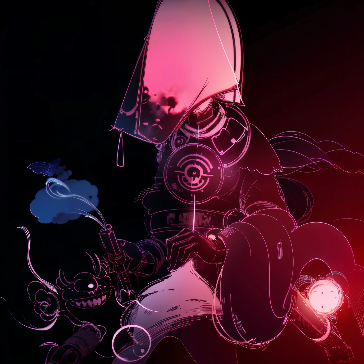 Drawing of a character wearing a gas mask, clean lineworks艺术, stylized lineworks, thick lineworks艺术, lineworks艺术, extremely fine ink lineworks艺术, lineworks艺术, intense lineworks艺术, clean lineworks, lineworks艺术 behance hd, lineworks, lineworks艺术!!, spontaneous lineworks, highly detailed lineworks, perfect lineworks艺术, outline sketch