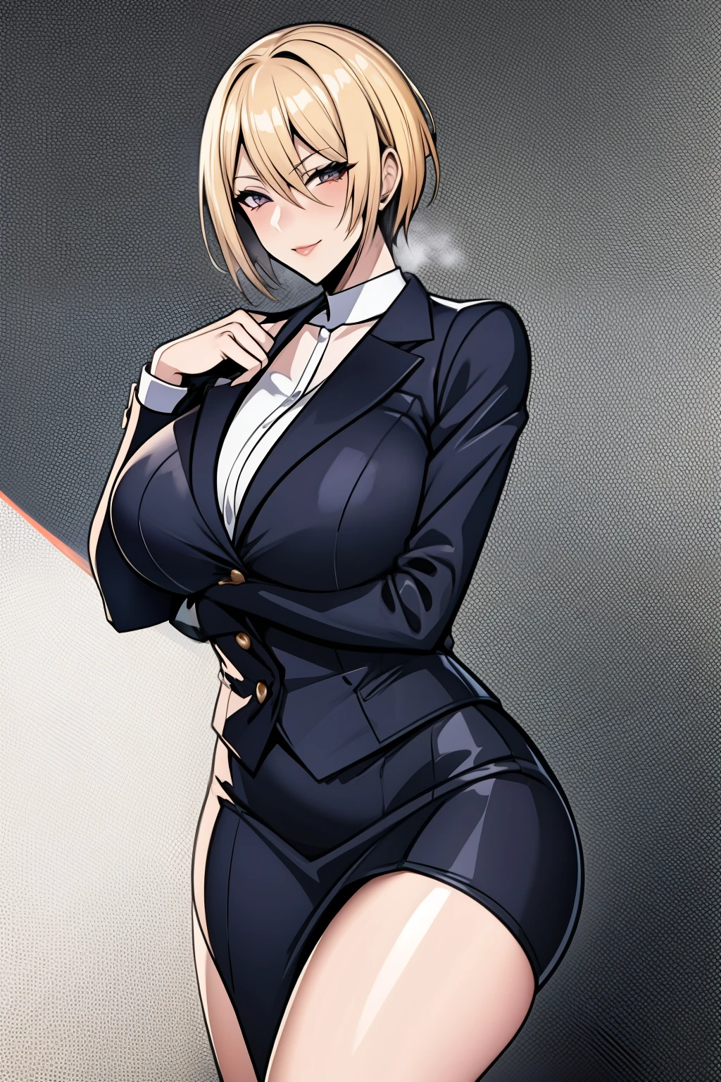 Woman wearing office suit, blonde hair, short hair,high quality,8k,