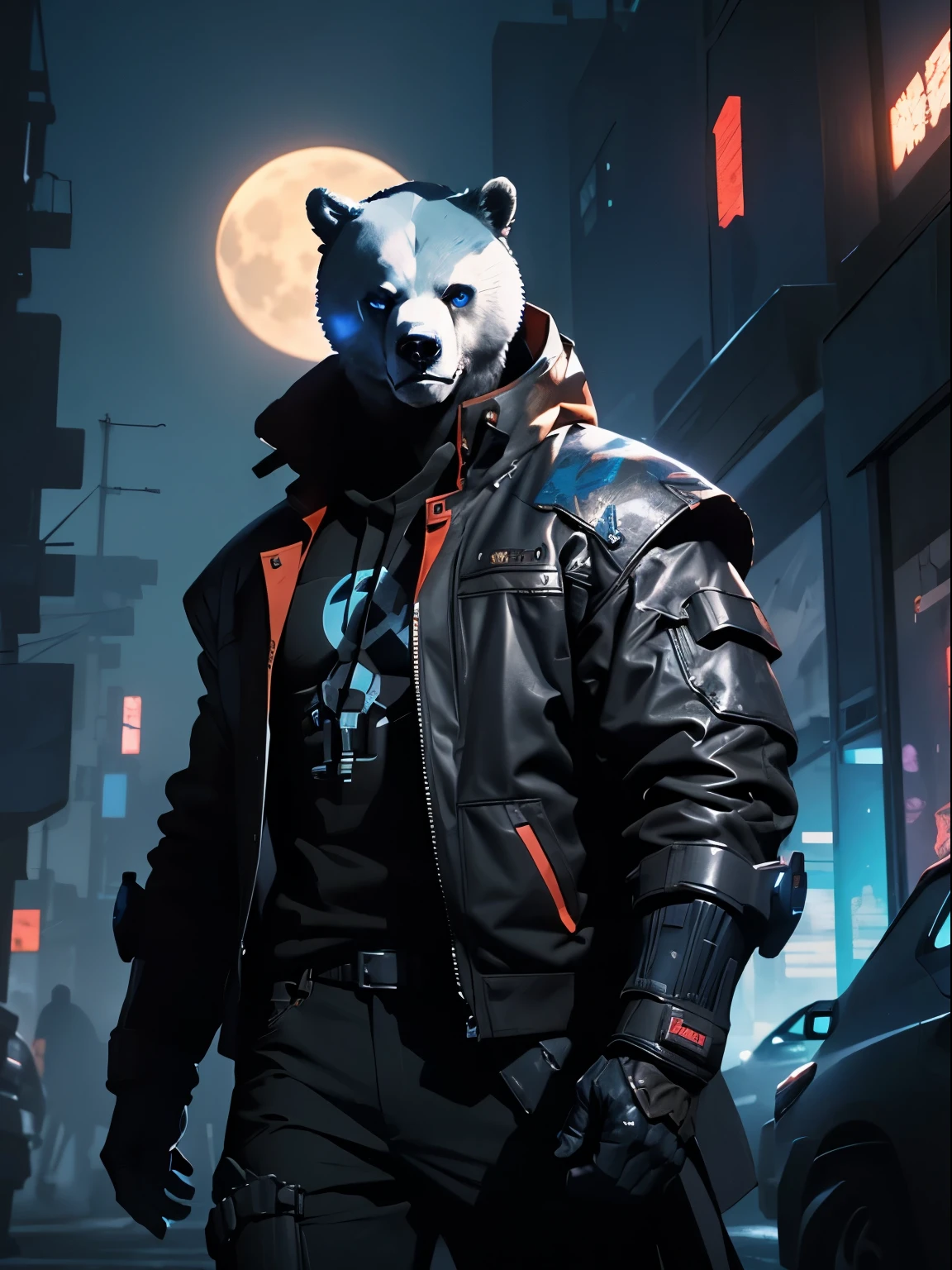 Cyberpunk Style, 1 male, malay, malaysia, malaysian, background neon, kuala lumpur, dark skin