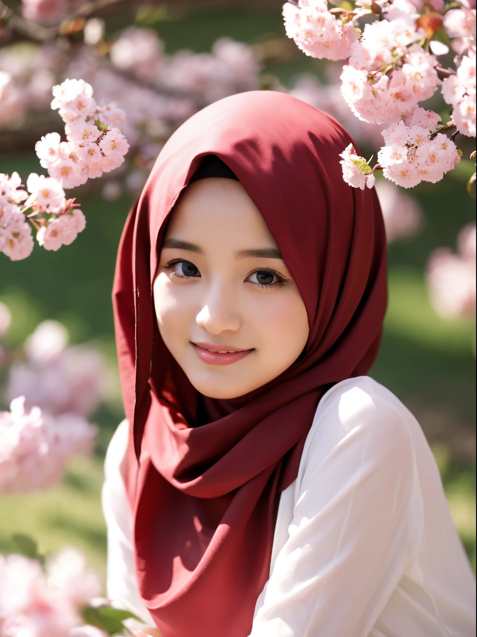 hijab, cherry blossom