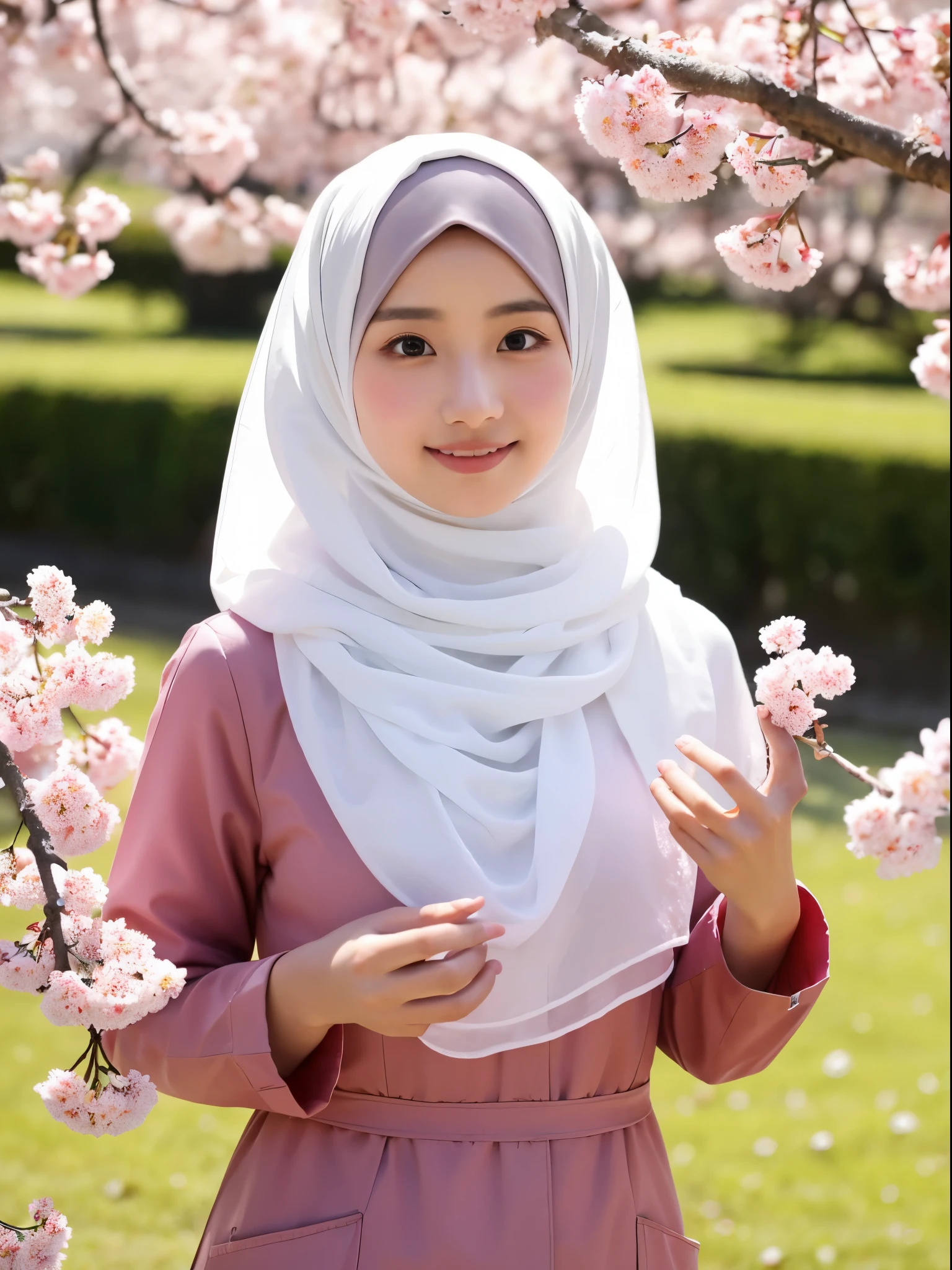 hijab, cherry blossom