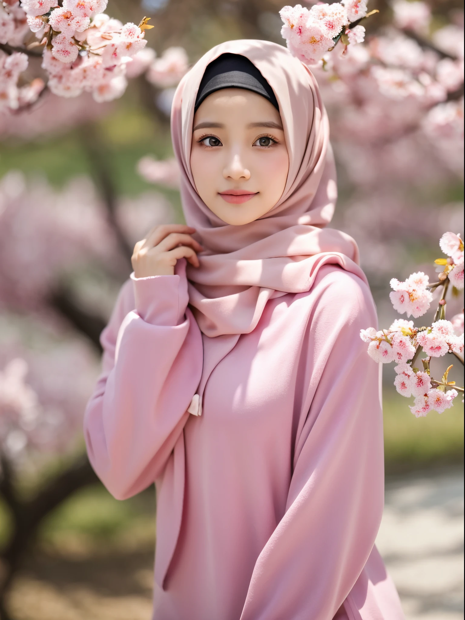 hijab, cherry blossom