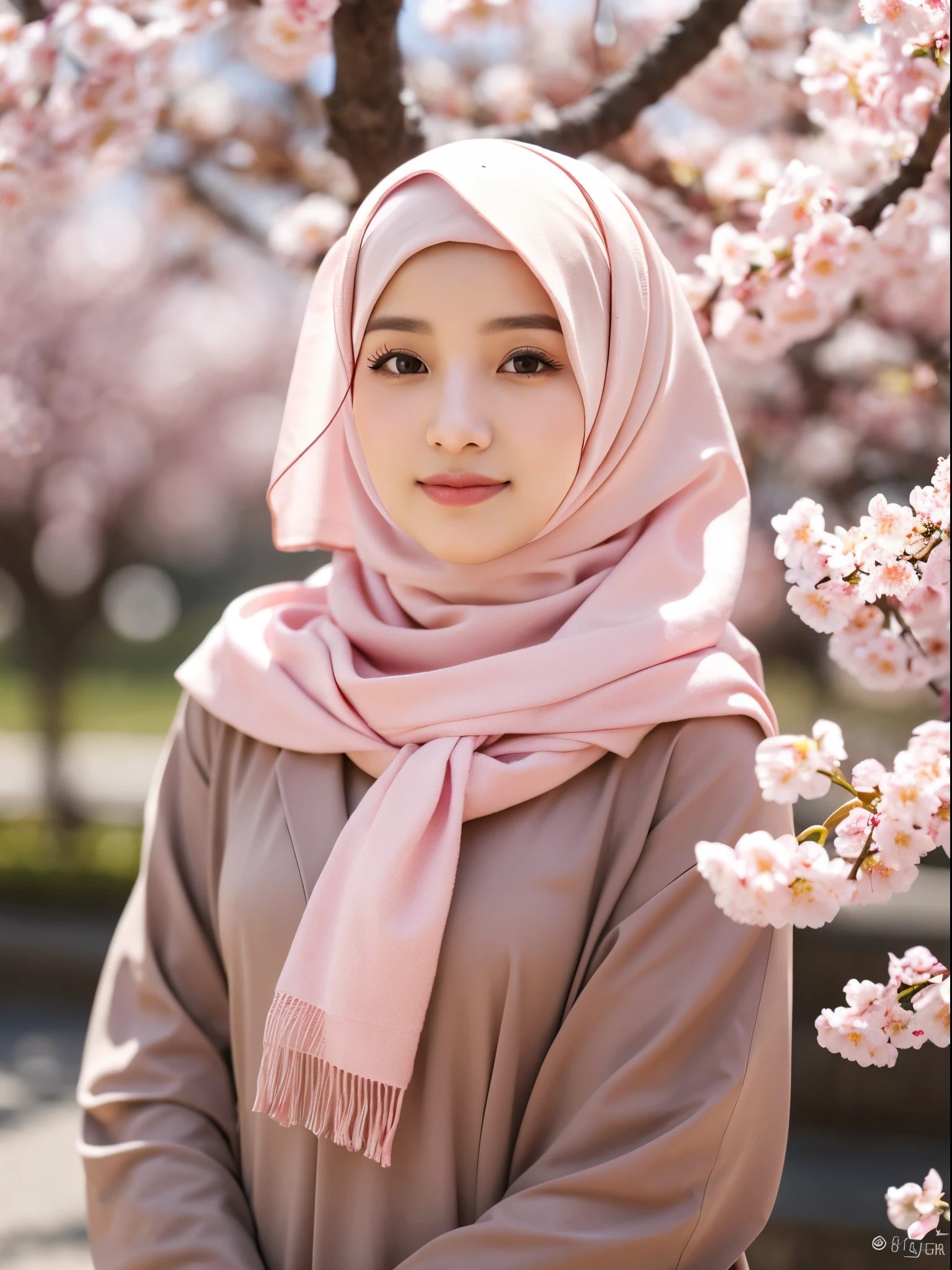 hijab, cherry blossom